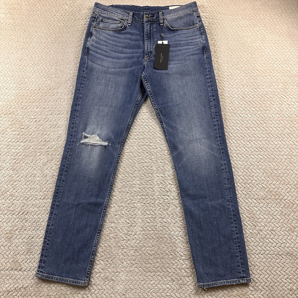 rag‎ & bone Men's Jeans 33x32 Fit 2 slim Distressed Stretch NWT Luxury Denim